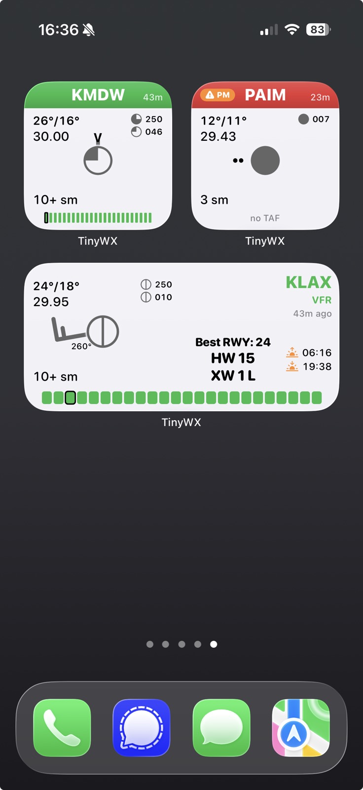 TinyWX Home Screen widgets in small and medium sizes